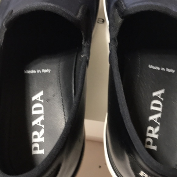 Prada navy blue/black nylon/leather slip on. EUC - Picture 7 of 9